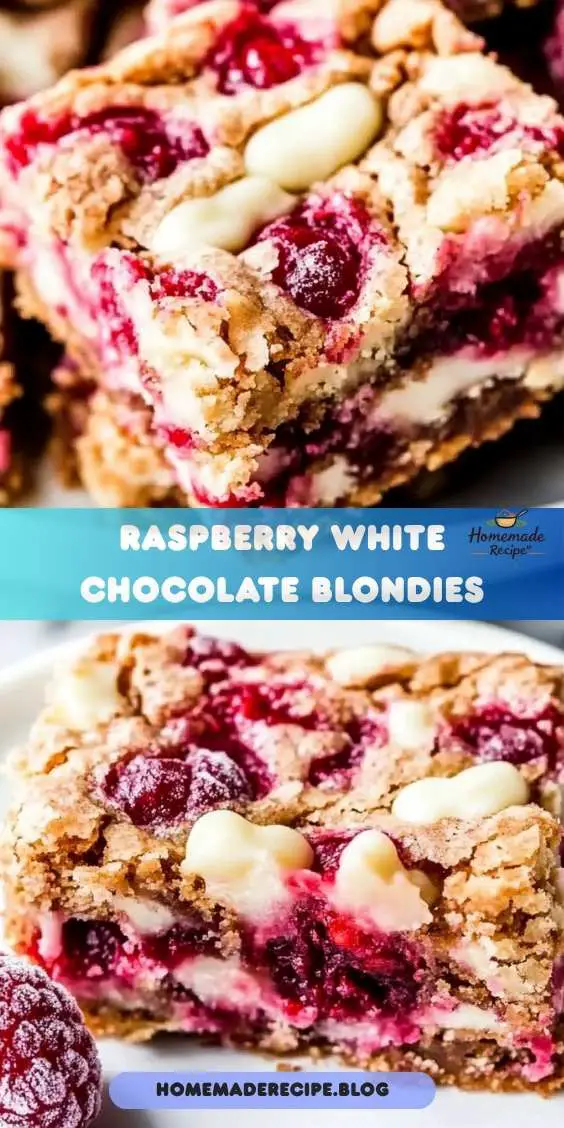 Raspberry White Chocolate Blondies
