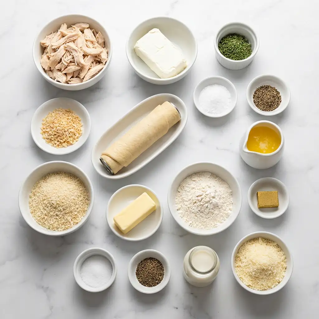 Ingredients for Chicken Pillows with Creamy Parmesan Sauce