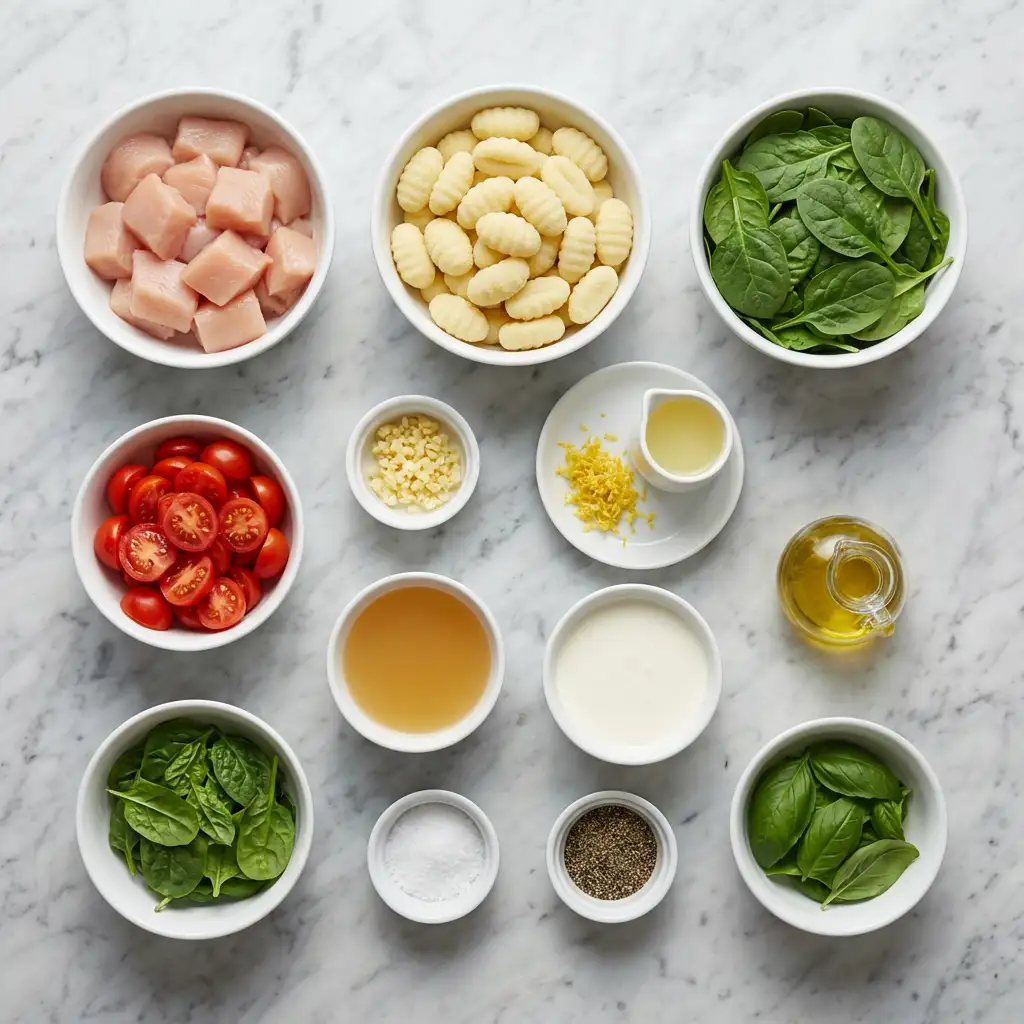 Ingredients for Lemon Chicken Gnocchi