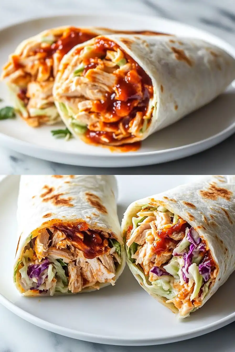 BBQ Chicken Coleslaw Wraps