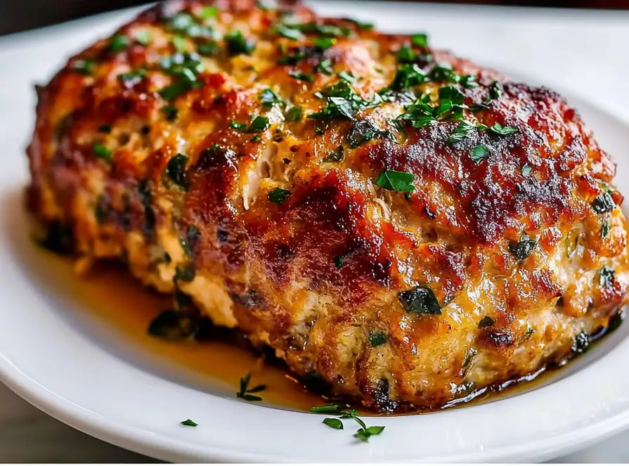 Garlic Parmesan Chicken Meatloaf