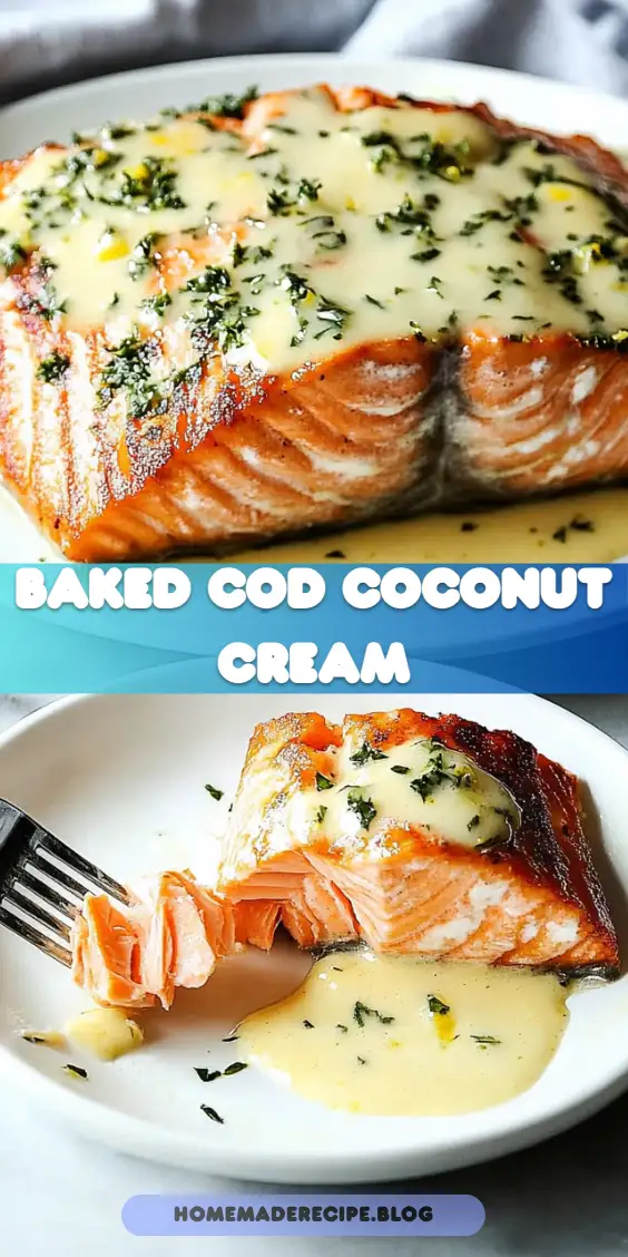 Baked Cod in Coconut Lemon Cream Sauce