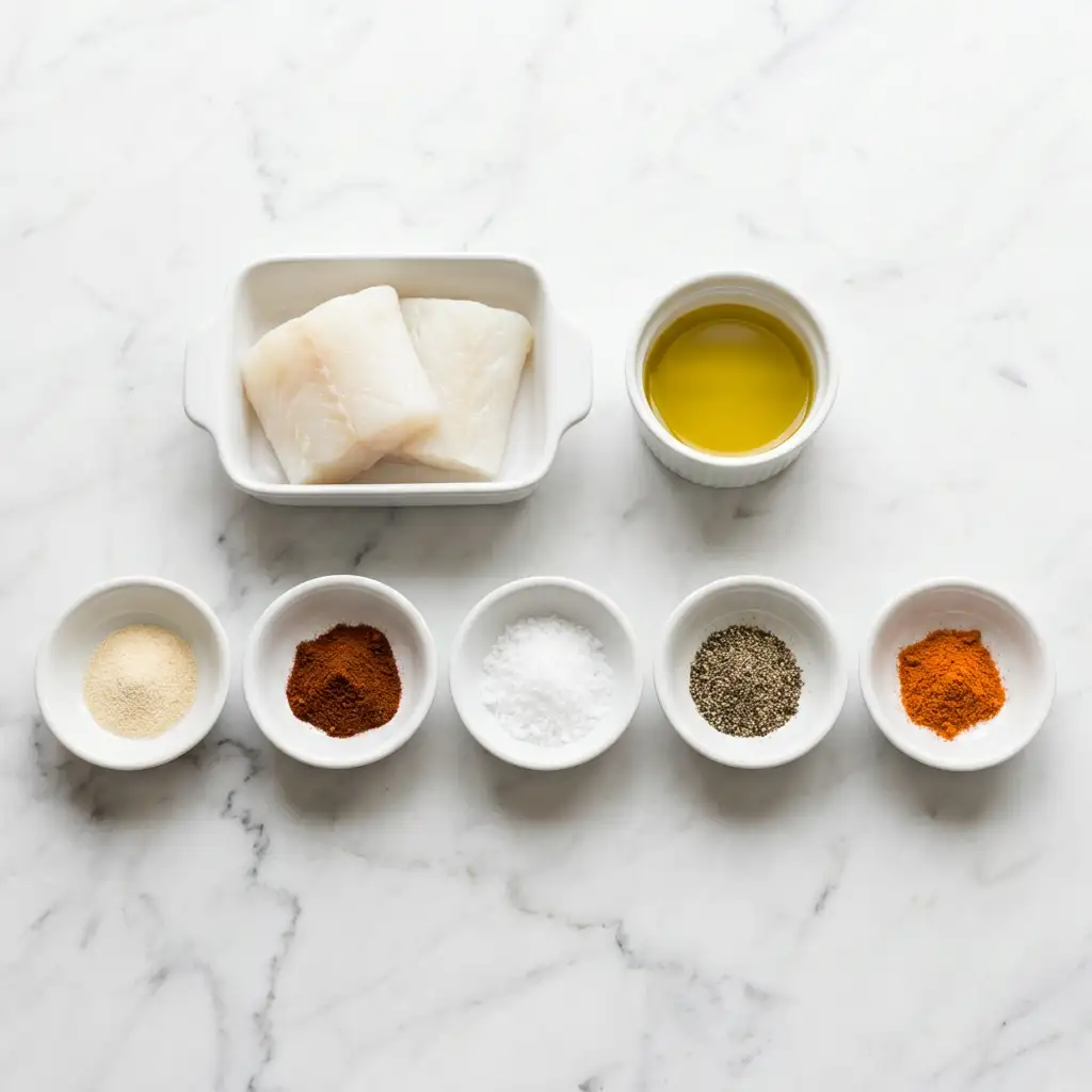 Ingredients for Crispy Air Fryer Cod Fillets