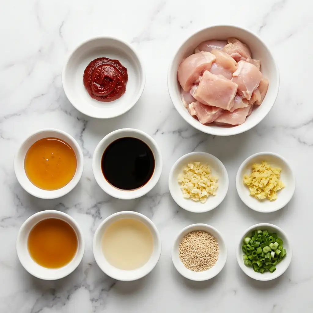 Ingredients for Spicy Sticky Honey Gochujang Chicken You'll Crave Forever