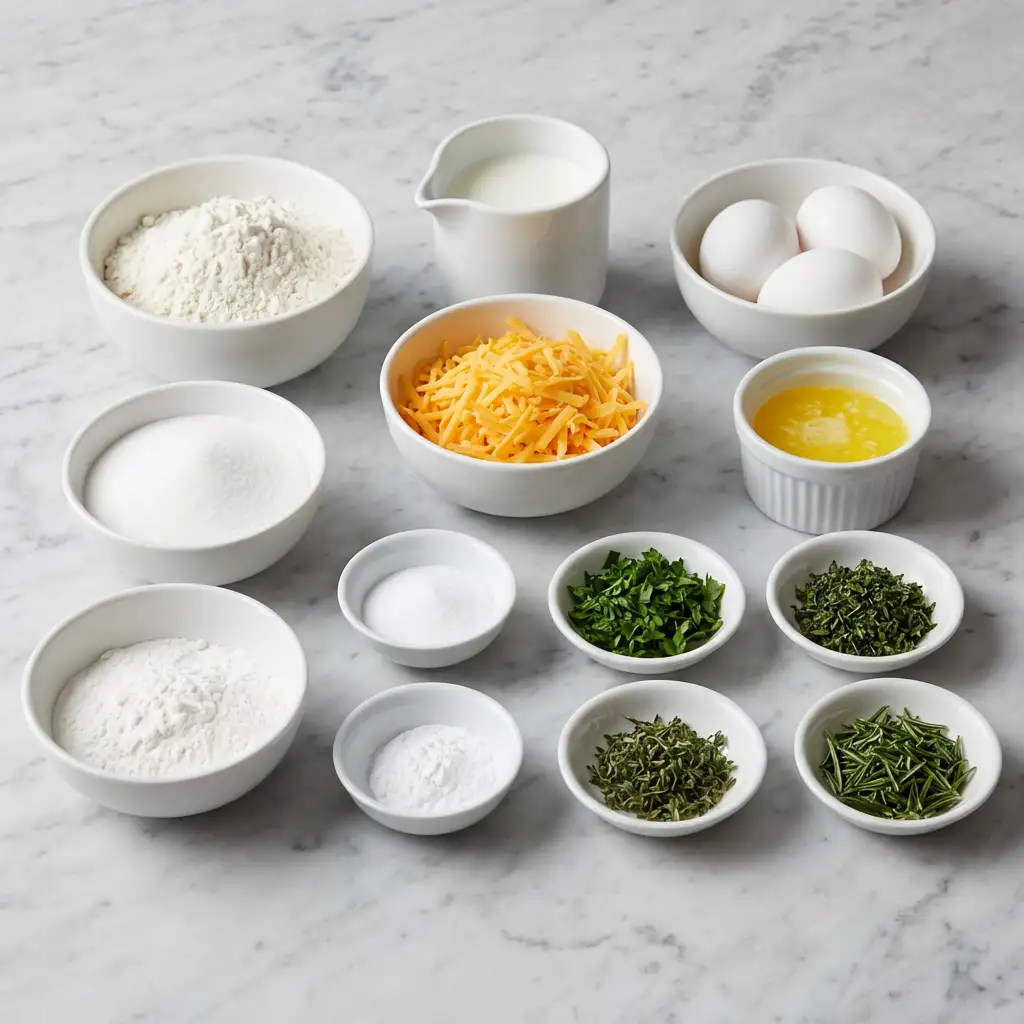 Ingredients for Irresistible Herb & Cheese Quick Bread Recipe You'll Crave