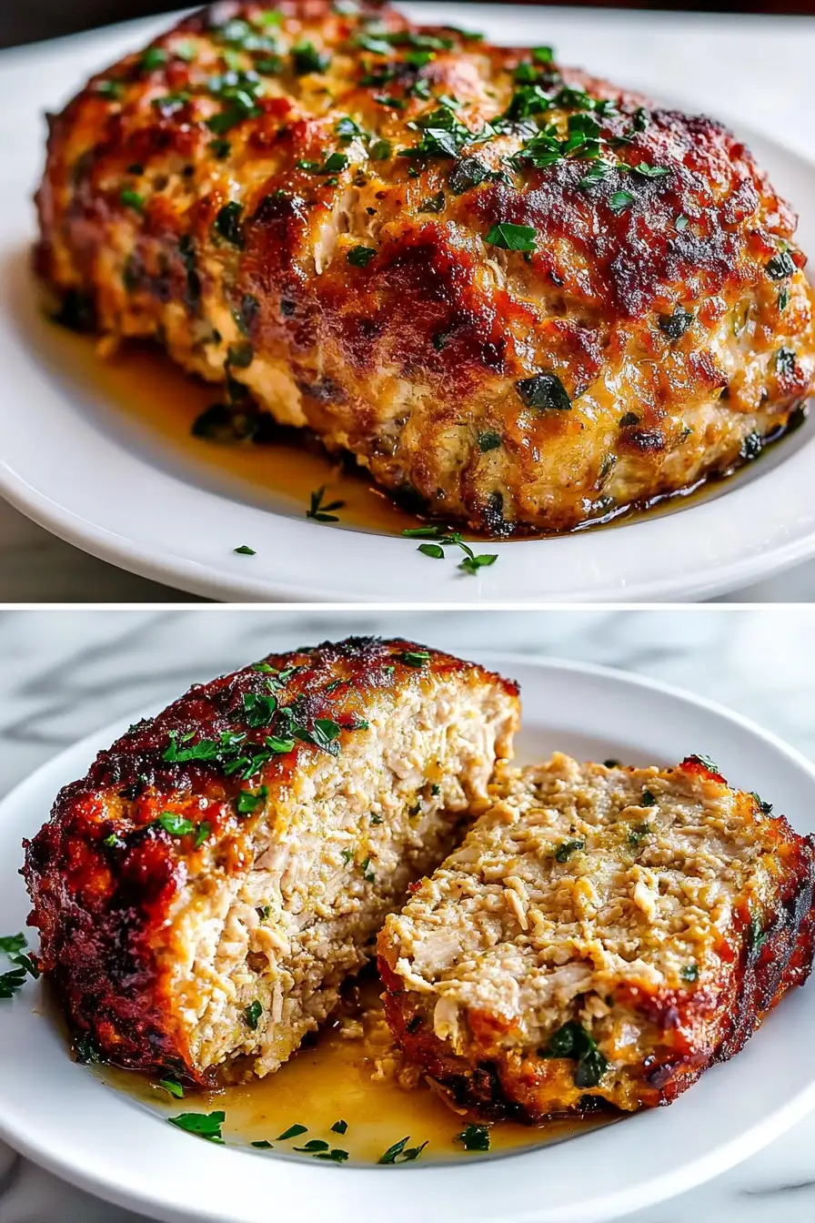 Garlic Parmesan Chicken Meatloaf