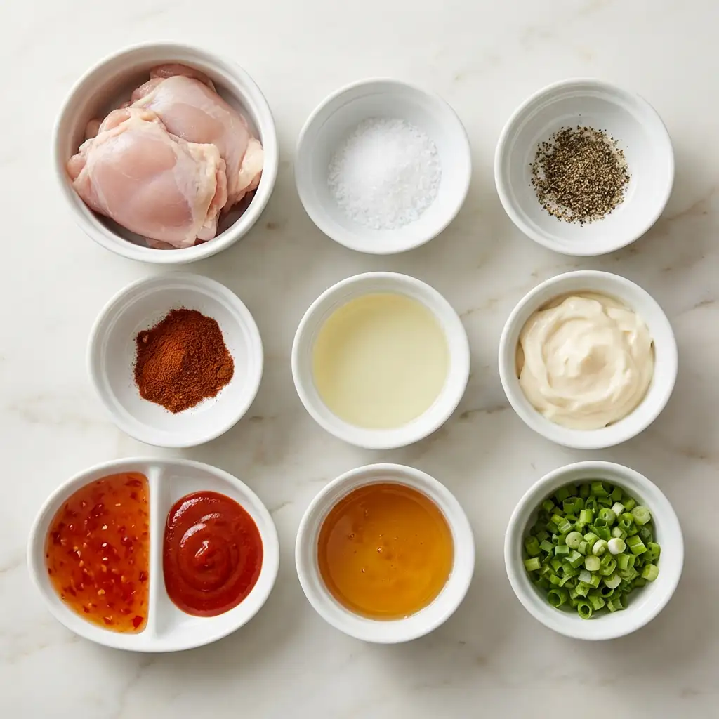 Ingredients for Bang Bang Chicken Thighs