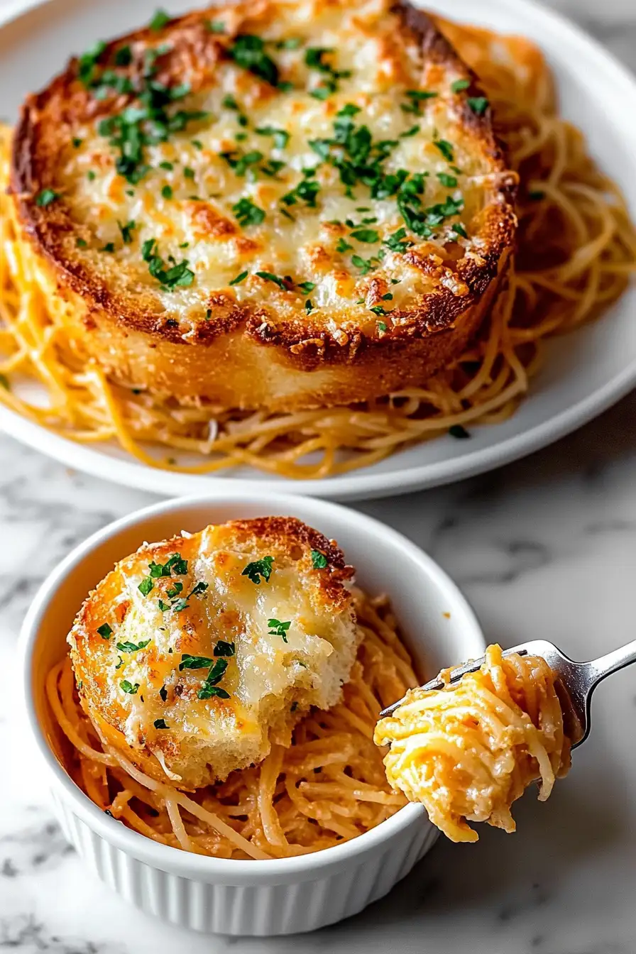 Spaghetti Garlic Bread