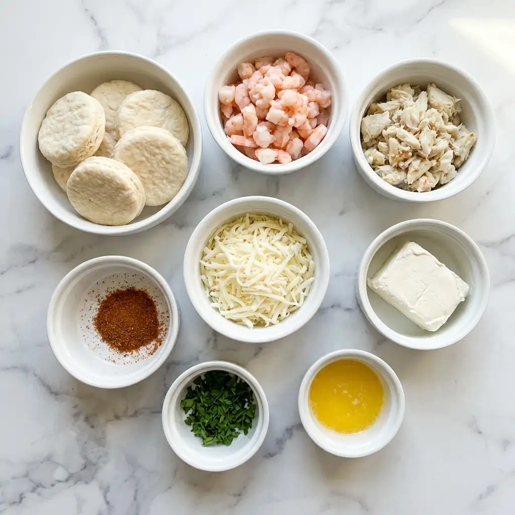 Ingredients for Shrimp Crab Melts