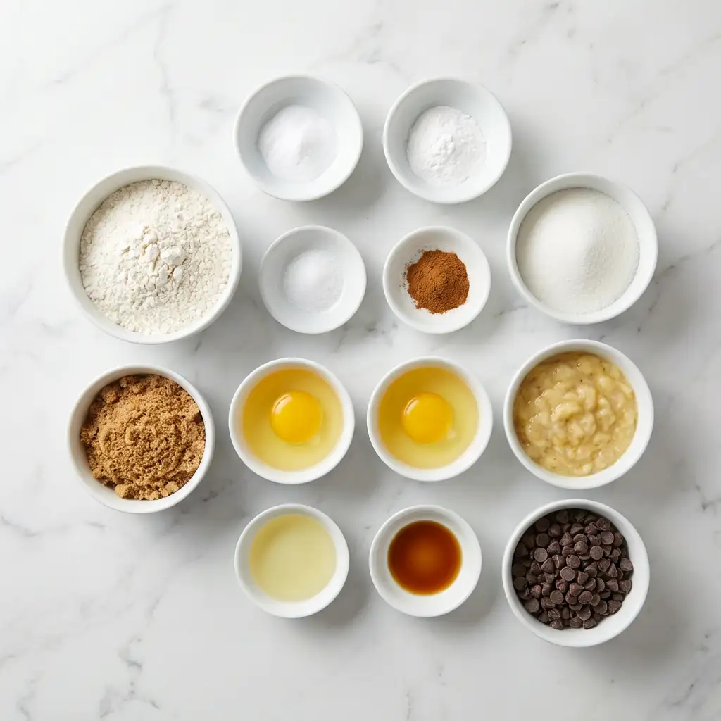 Ingredients for Best Chocolate Chip Banana Bread