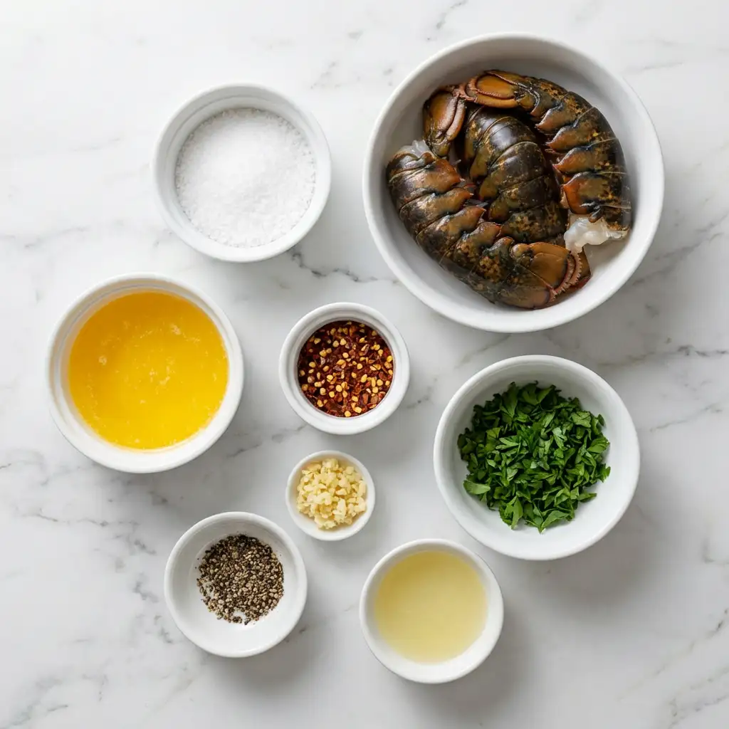Ingredients for Creamy Garlic Butter Lobster Tails