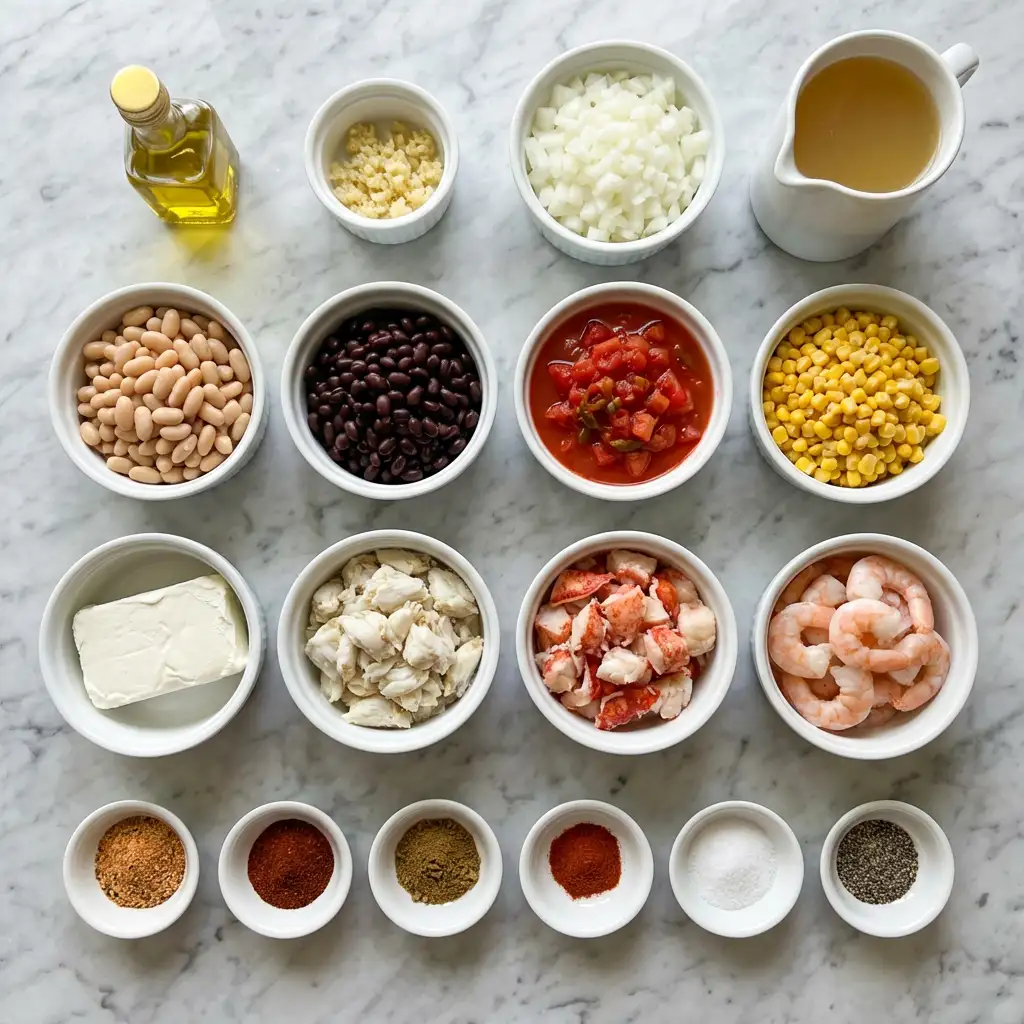 Ingredients for Creamy Seafood and Shrimp Chili