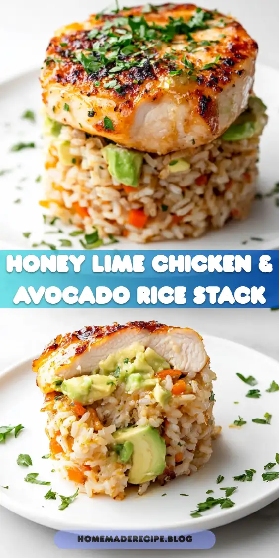 Honey Lime Chicken & Avocado Rice Stack