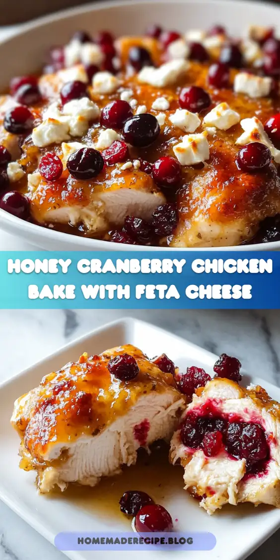 Honey Cranberry Chicken Bake with Feta Cheese