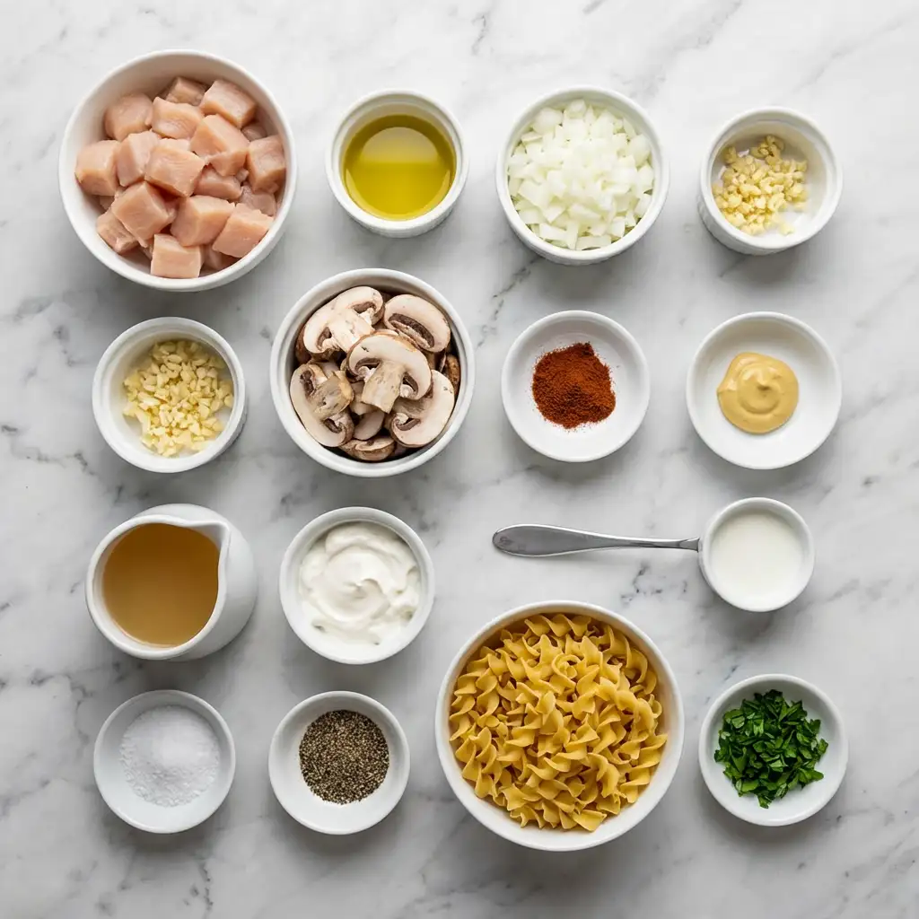 Ingredients for Rich Chicken Stroganoff