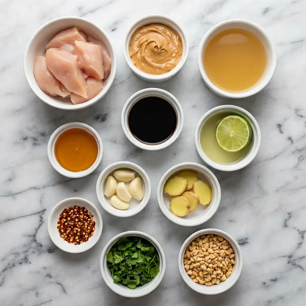 Ingredients for Slow Cooker Peanut Chicken