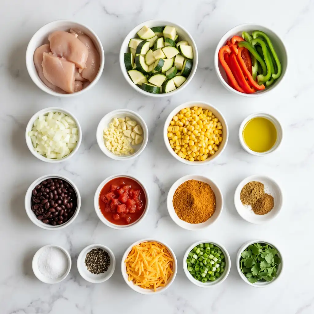 Ingredients for Tex Mex Chicken and Zucchini