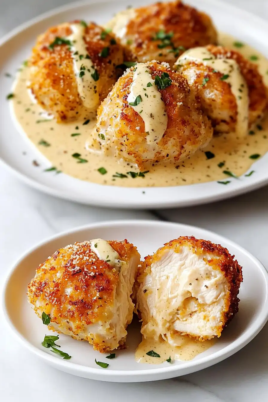 Chicken Pillows with Creamy Parmesan Sauce