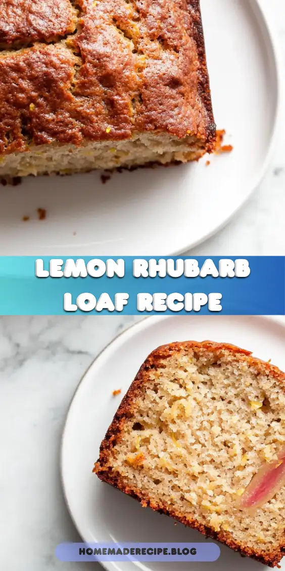Lemon Rhubarb Loaf with Glaze