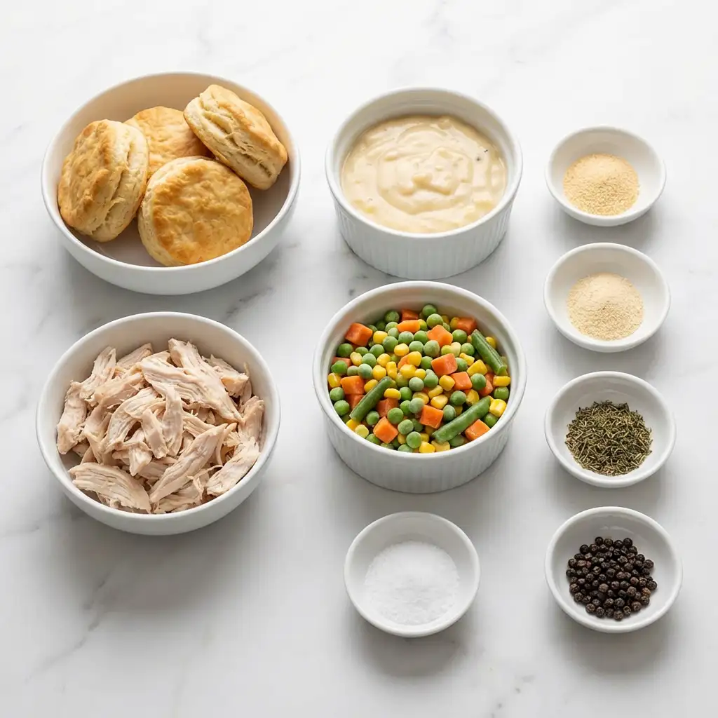 Ingredients for Homemade Mini Chicken Pot Pies