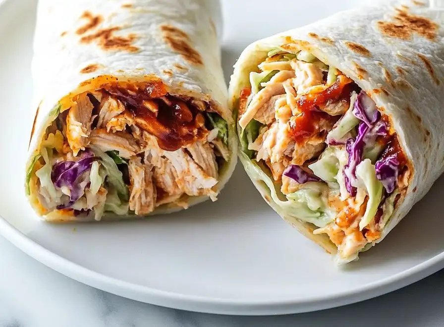 BBQ Chicken Coleslaw Wraps
