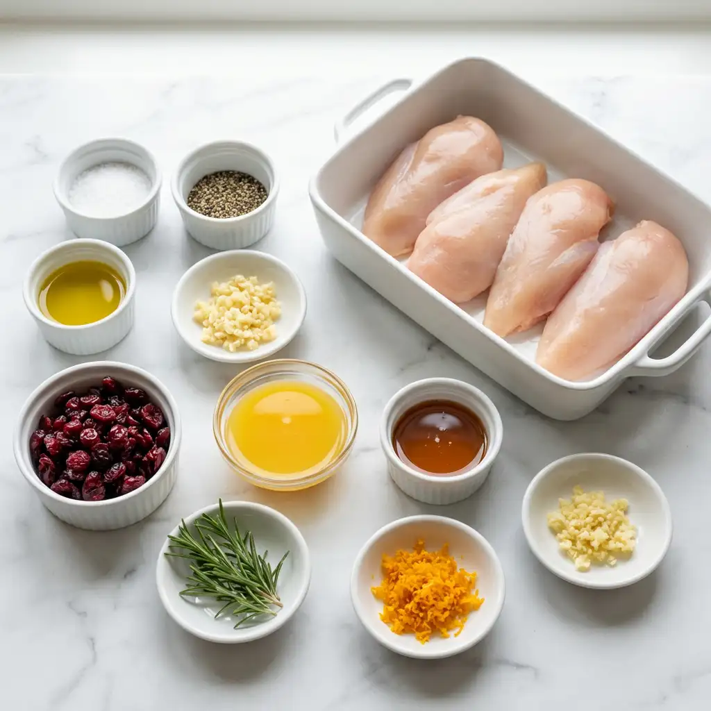 Ingredients for Holiday Cranberry Chicken Bake