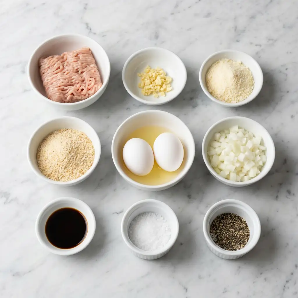 Ingredients for Garlic Parmesan Chicken Meatloaf