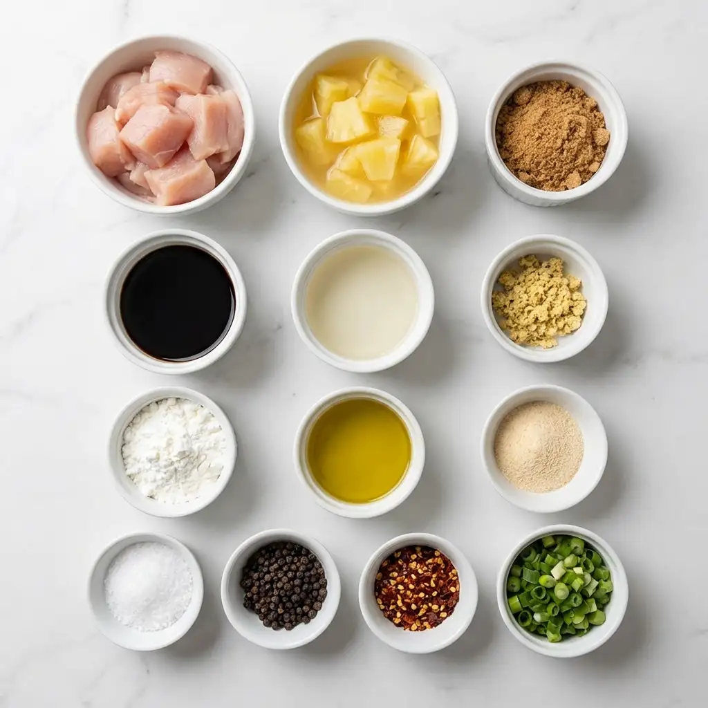 Ingredients for Brown Sugar Pineapple Chicken