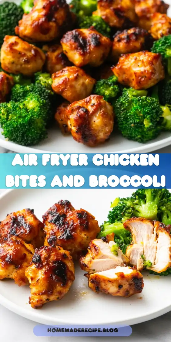Air Fryer Chicken Bites and Broccoli