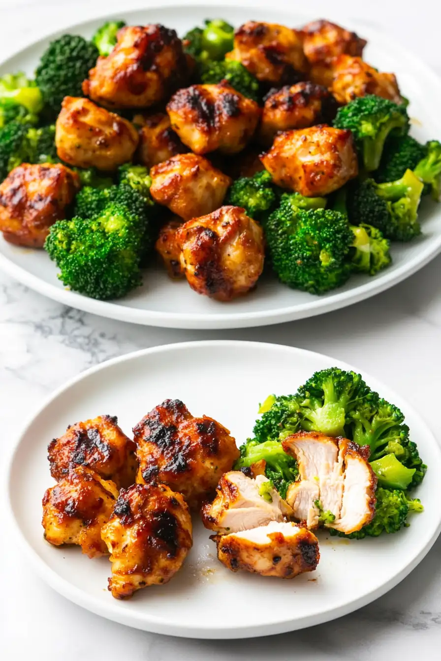 Air Fryer Chicken Bites and Broccoli