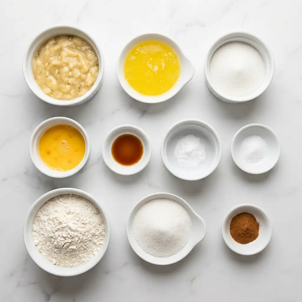 Ingredients for Cinnamon Swirl Banana Bread