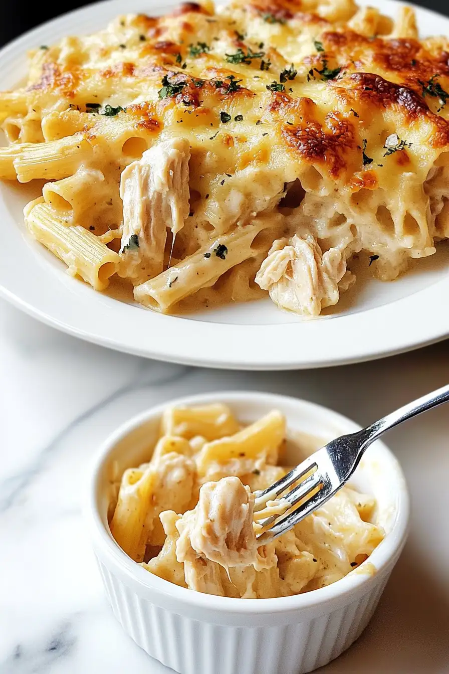 Chicken Alfredo Baked Ziti