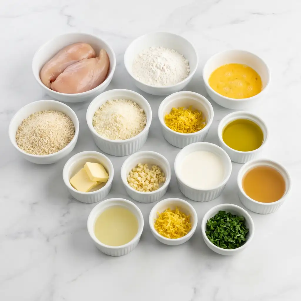 Ingredients for Lemon Pecorino Crusted Chicken