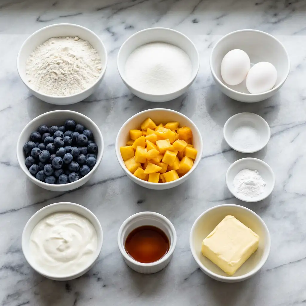 Ingredients for Blueberry Peach Bread That Steals The Show