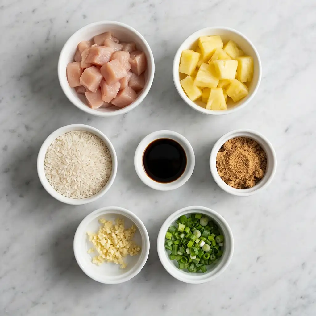 Ingredients for Pineapple Chicken and Rice