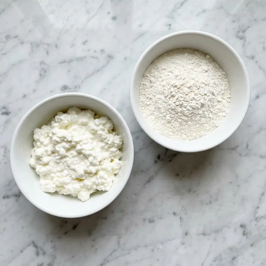 Ingredients for Incredibly Easy 2-Ingredient Cottage Cheese Flatbread Recipe