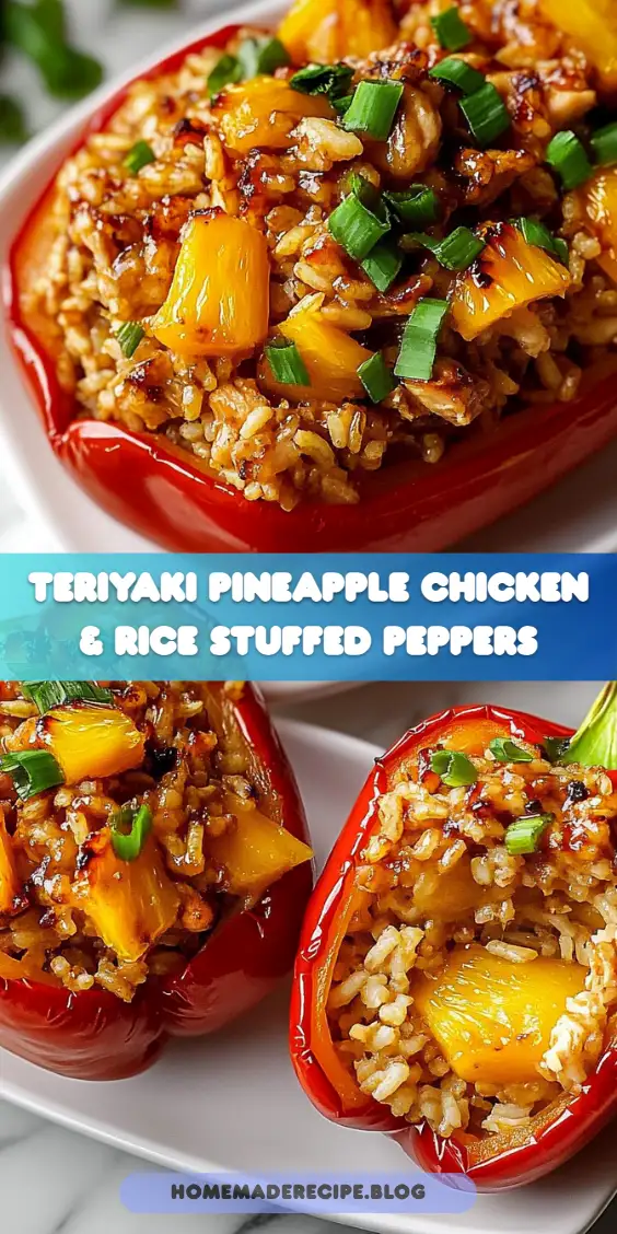 Teriyaki Pineapple Chicken & Rice Stuffed Peppers