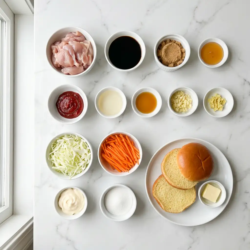 Ingredients for Korean BBQ Chicken Sandwich