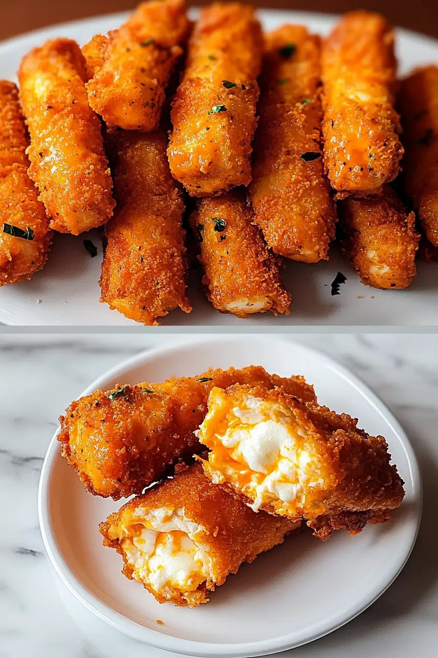 Buffalo Chicken Mozzarella Sticks