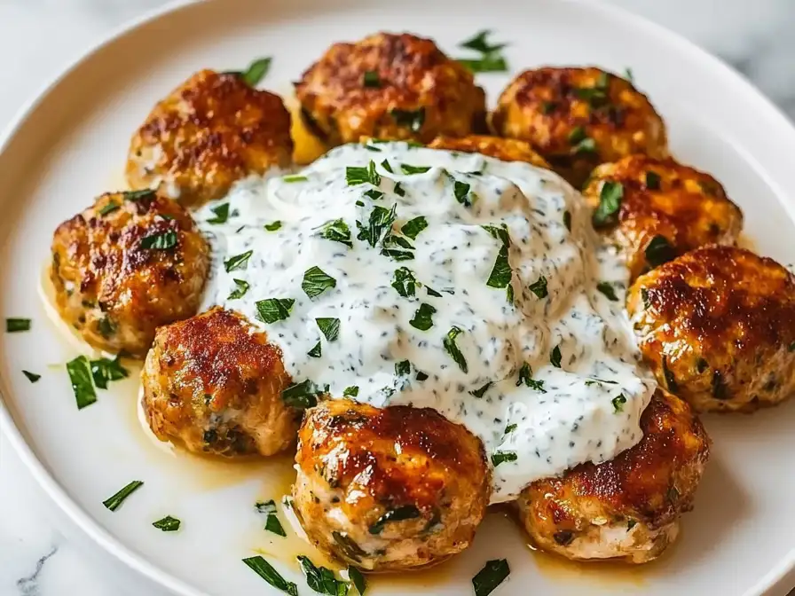 Chicken Kofta Garlic Yogurt Sauce