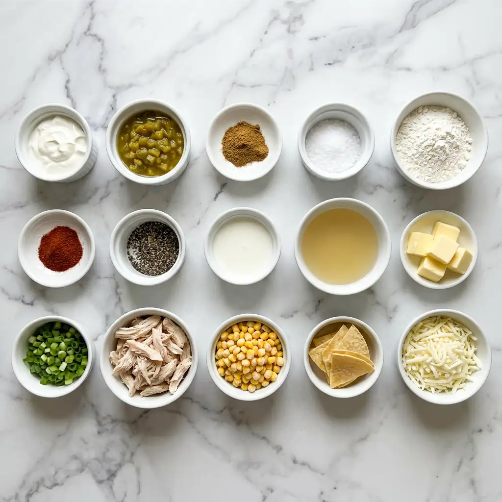 Ingredients for Best White Chicken Chili Tacos
