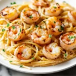 Shrimp Scampi Garlic Cream Pasta