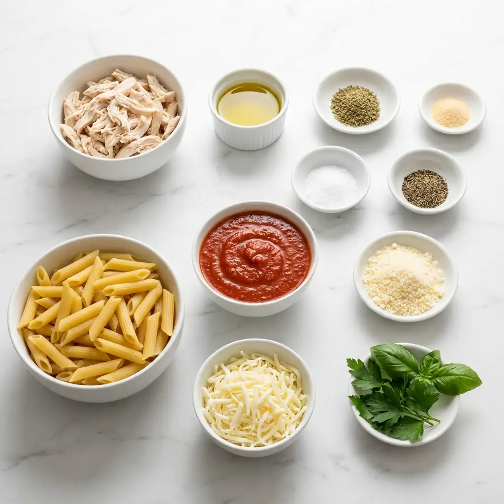 Ingredients for Chicken Parmesan Casserole