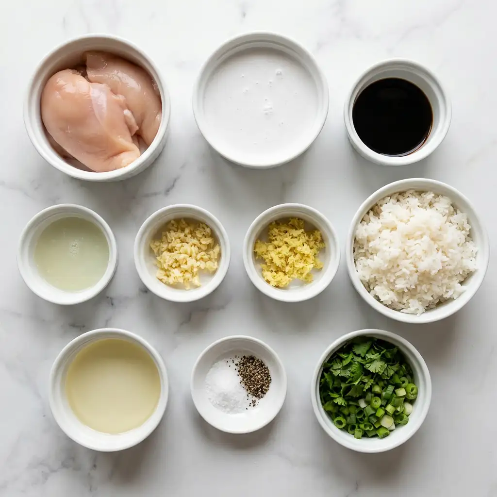 Ingredients for Coconut Chicken Rice Bowl: Creamy Comfort in Every Bite