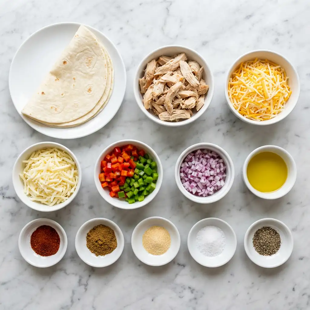 Ingredients for Family Favorite Chicken Quesadilla Recipe