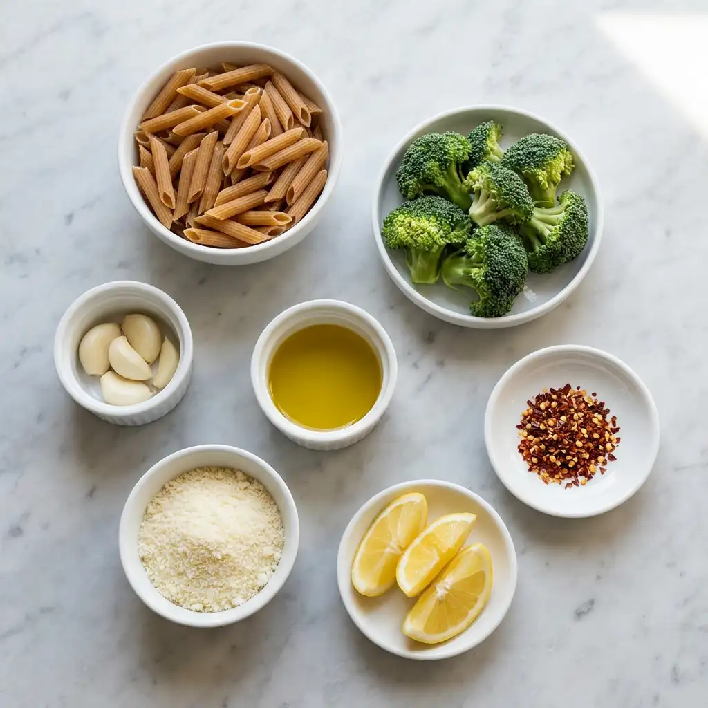 Ingredients for Light and Healthy Broccoli Pasta