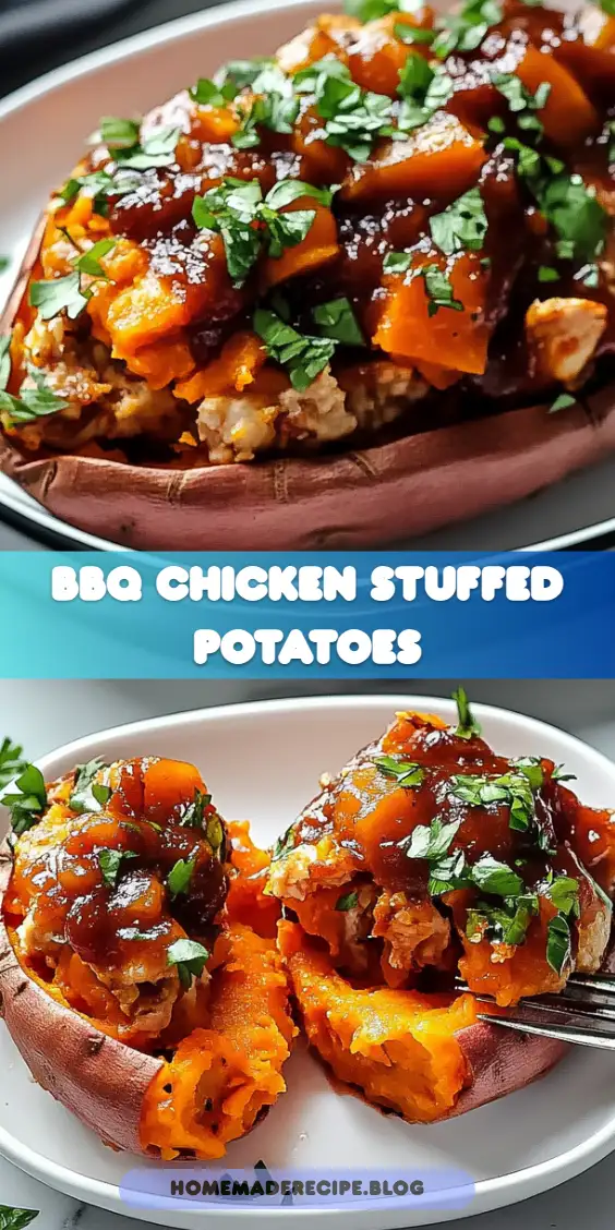 BBQ Chicken Stuffed Sweet Potatoes