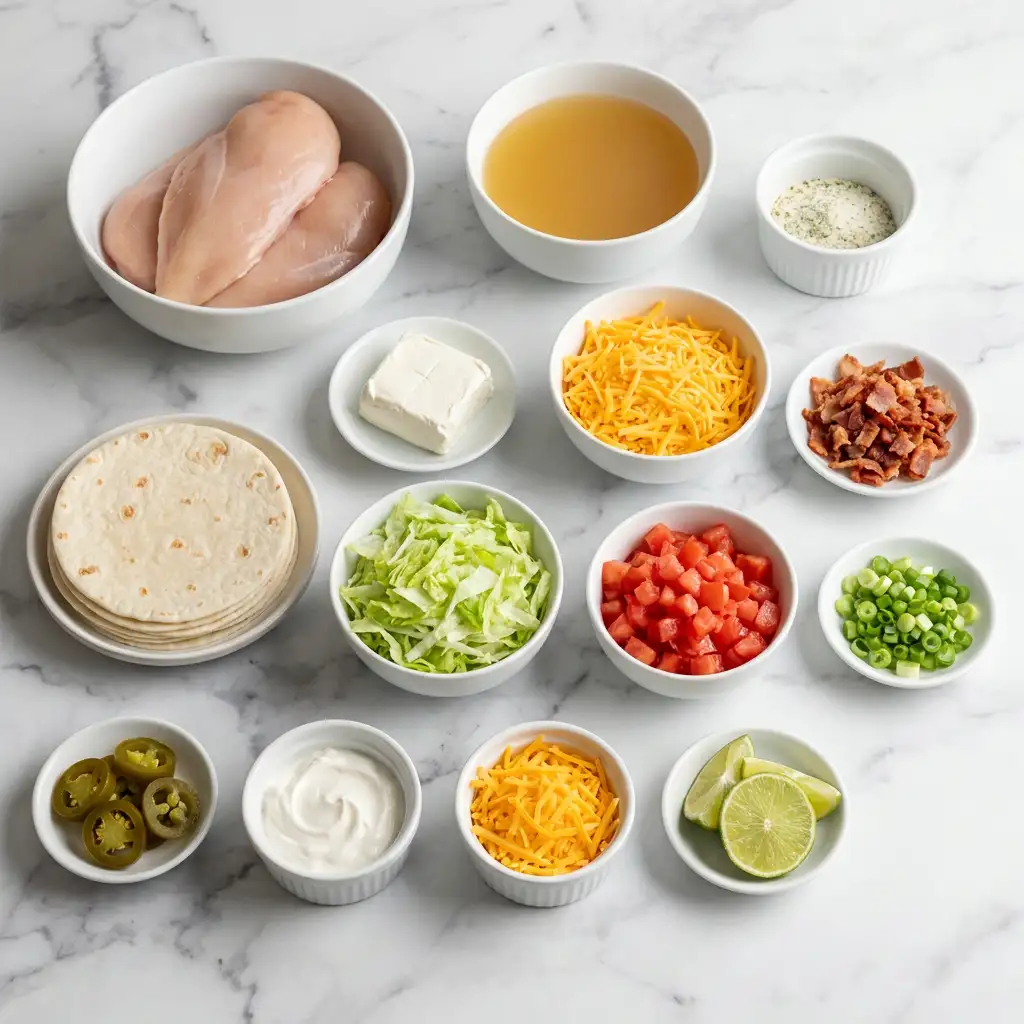 Ingredients for Crack Chicken Tacos