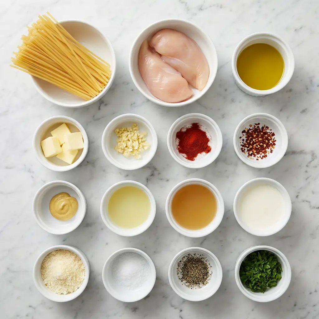 Ingredients for Cowboy Butter Chicken Linguine
