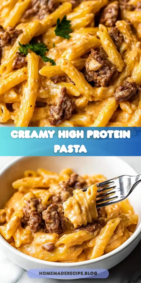 Creamy High Protein Beef Pasta